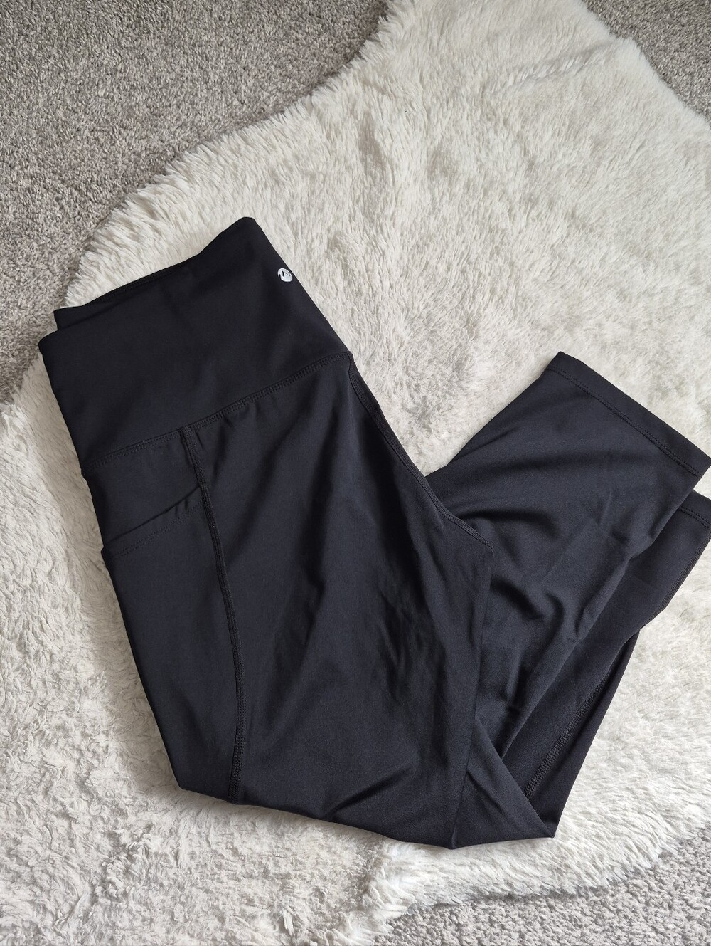 Womens Black Active Capri Leggings